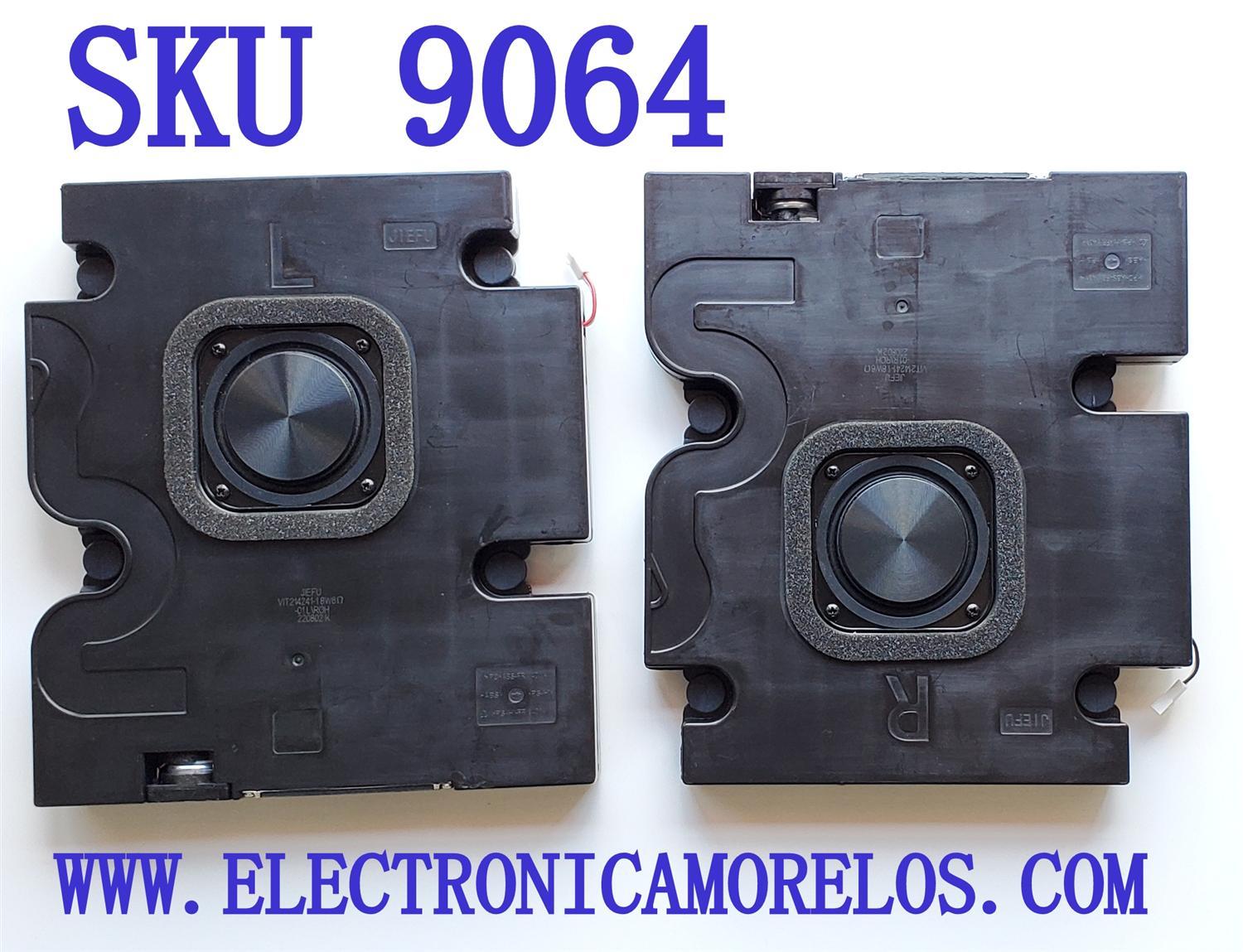 KIT DE BOCINAS (2 PIEZAS) PARA TV HISENSE / NUMERO DE PARTE VIT214241 / 22082K / VIT214241-18W6Ω-01L\ROH / PANEL HD750Y6U82-L2\S0\FJ\GM\ROH / DISPLAY ST7461D04-4 VER.2.1 / MODELO 75U7H 75U72FUA	